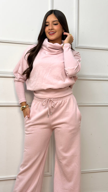CONJUNTO ALDARA CHOMPERO GRUESO ROSADO