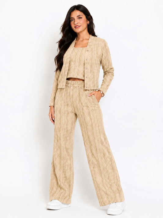 CONJUNTO 3 PIEZAS ALONDRA BEIGE