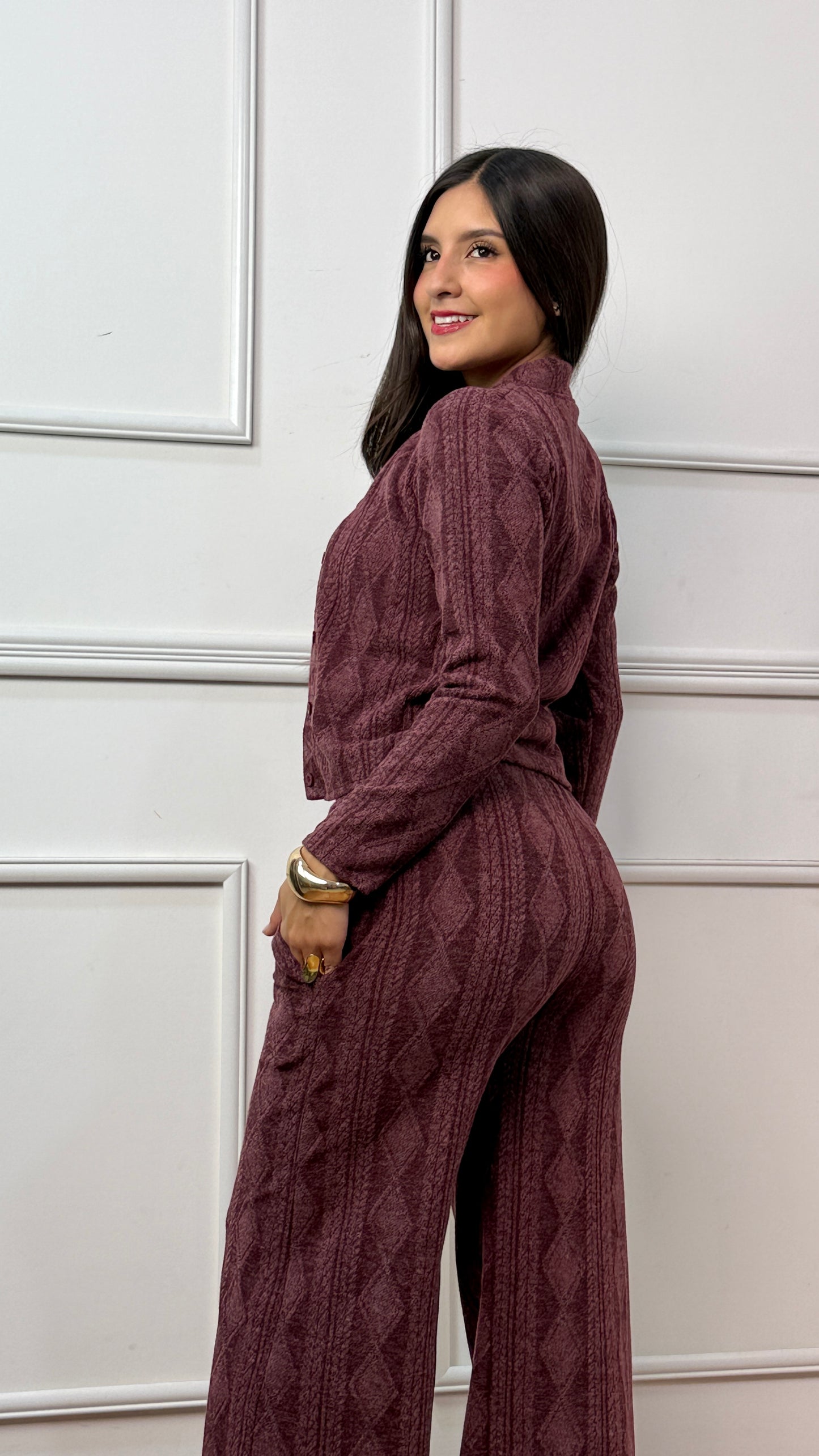 CONJUNTO 3 PIEZAS ALONDRA VINO