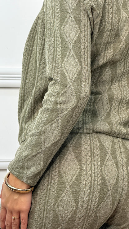 CONJUNTO 3 PIEZAS ALONDRA VERDE OLIVO