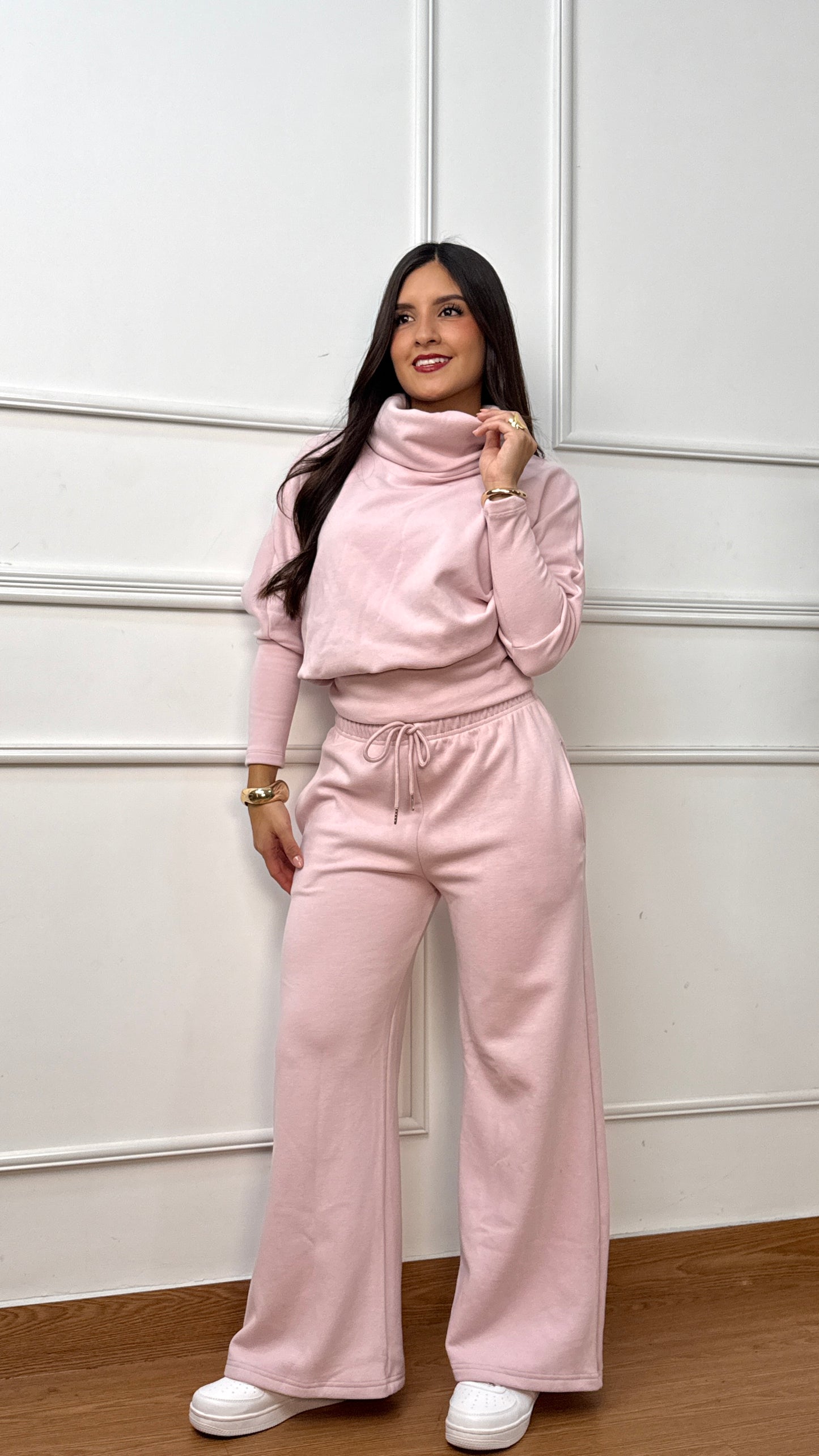 CONJUNTO ALDARA CHOMPERO GRUESO ROSADO