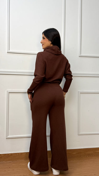 CONJUNTO ALDARA CHOMPERO GRUESO CHOCOLATE