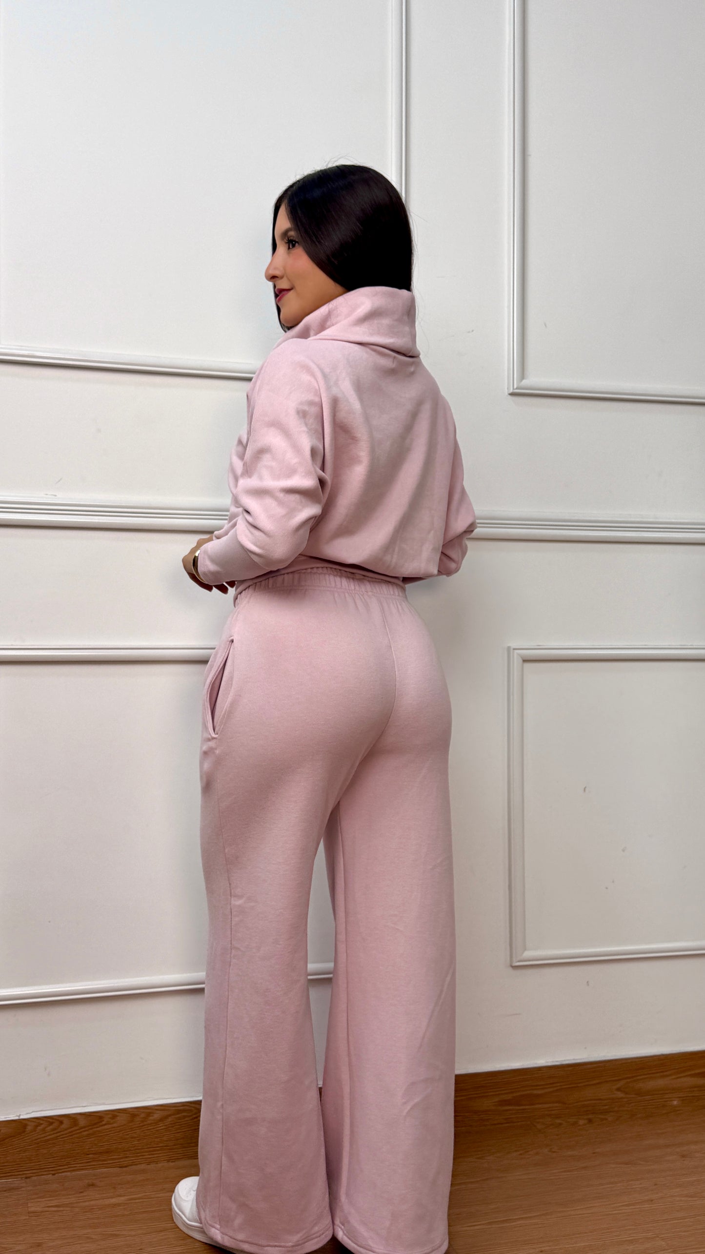 CONJUNTO ALDARA CHOMPERO GRUESO ROSADO