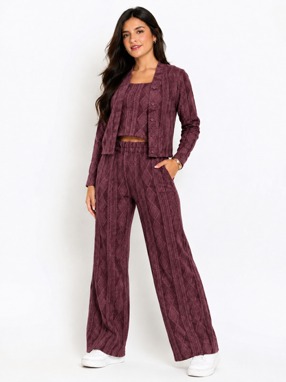 CONJUNTO 3 PIEZAS ALONDRA VINO