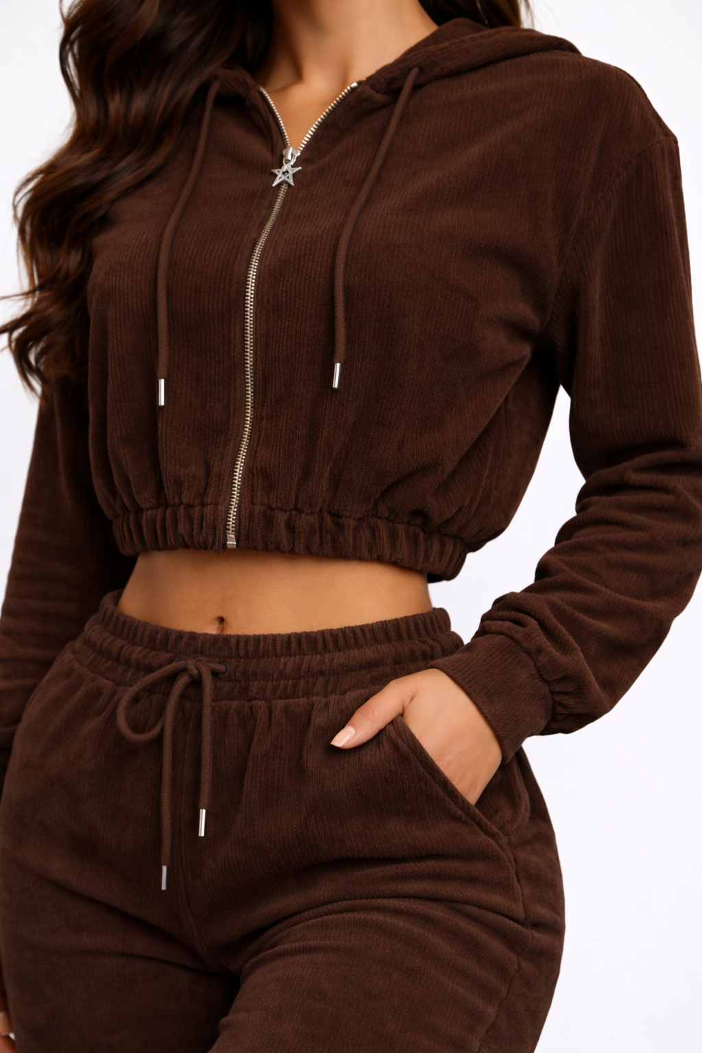 CONJUNTO  ESTRELLA MARRON OSCURO