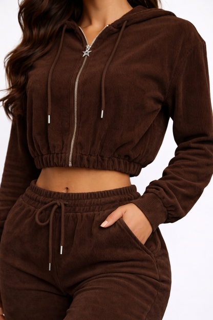 CONJUNTO  ESTRELLA MARRON OSCURO