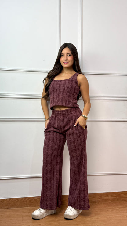CONJUNTO 3 PIEZAS ALONDRA VINO