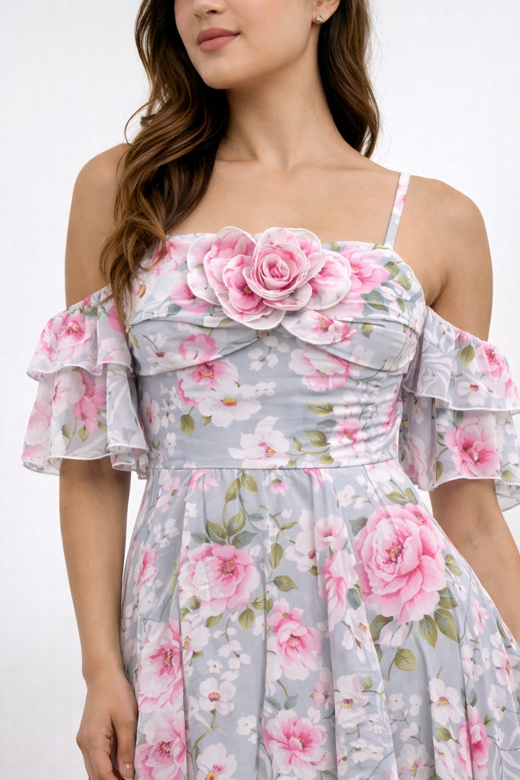 VESTIDO ADA - MIX GRIS CON ROSADO