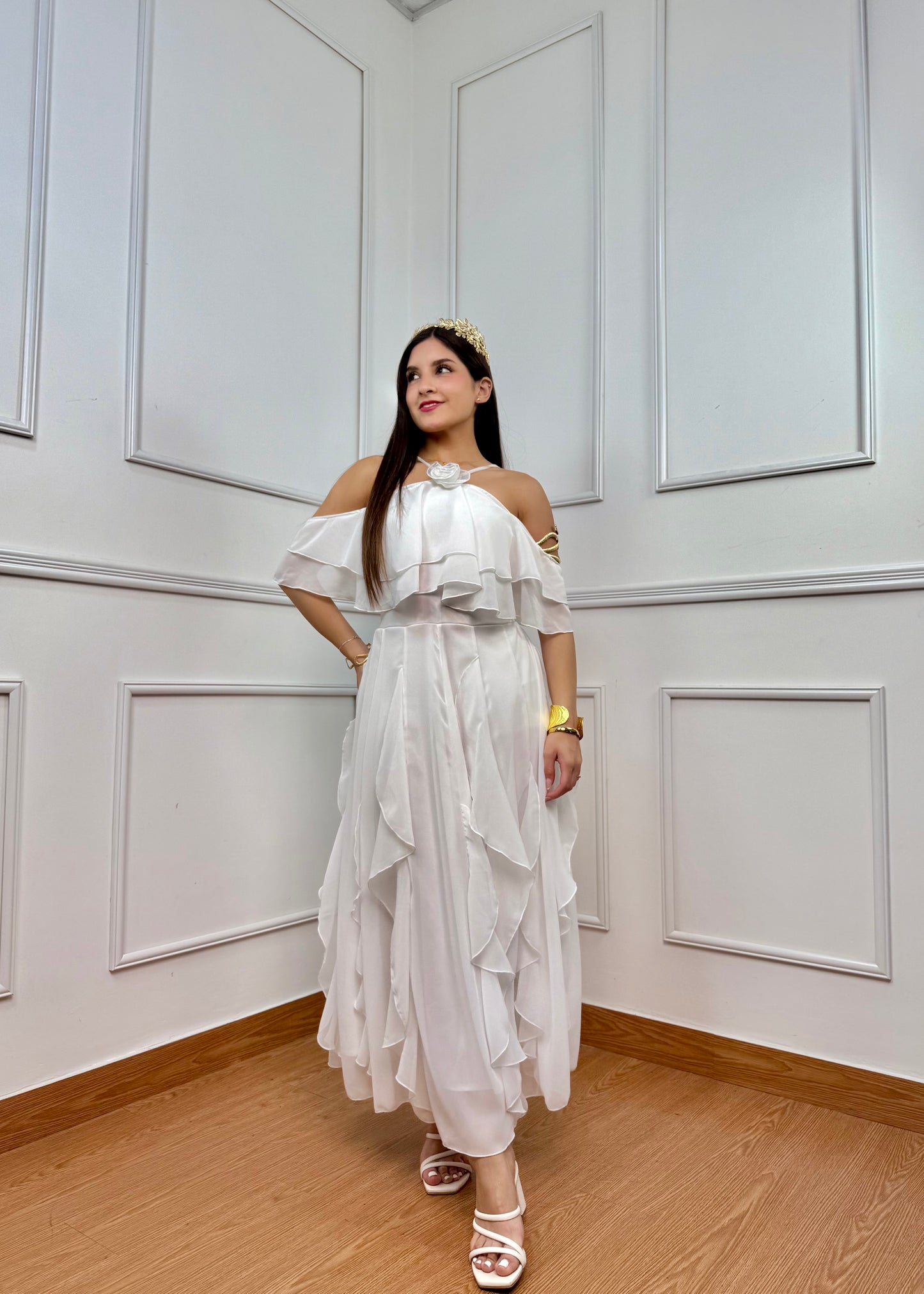 VESTIDO FLORICIENTA - BLANCO