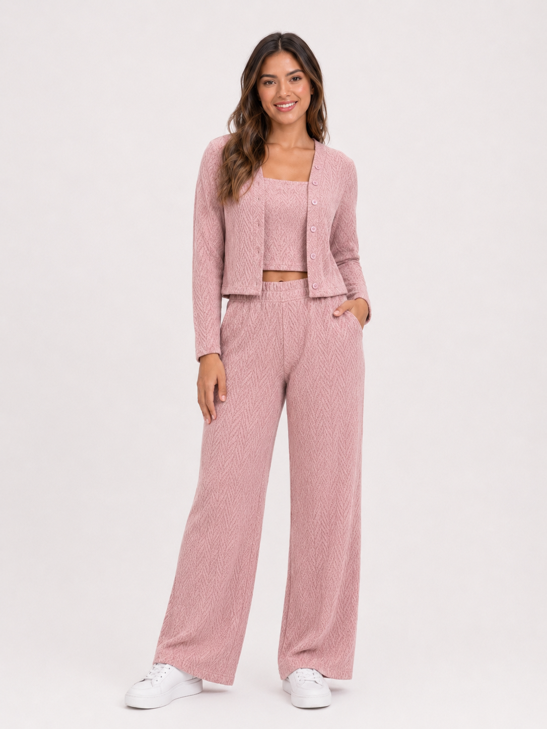 CONJUNTO 3 PIEZAS ALONDRA ROSADO