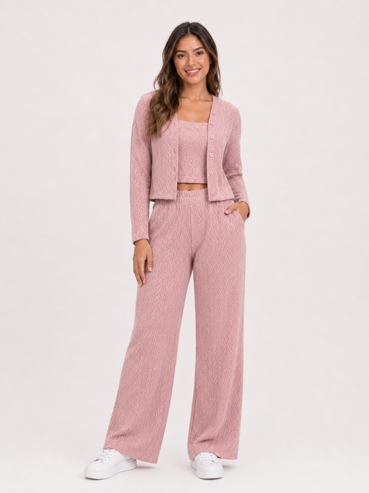 CONJUNTO 3 PIEZAS ALONDRA ROSADO