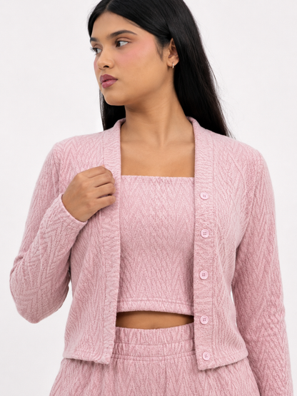 CONJUNTO 3 PIEZAS ALONDRA ROSADO