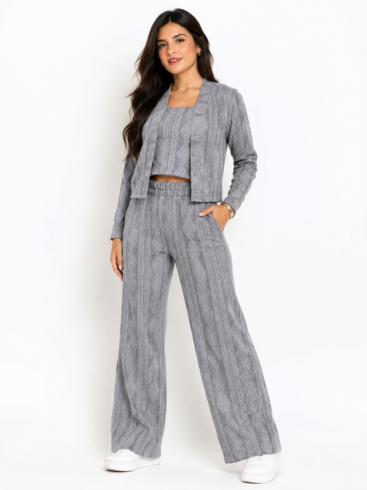 CONJUNTO 3 PIEZAS ALONDRA GRIS