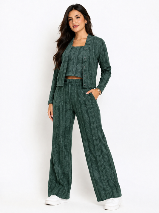 CONJUNTO 3 PIEZAS ALONDRA VERDE BOTELLA