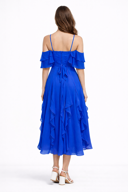 VESTIDO FLORICIENTA - AZUL ELECTRICO