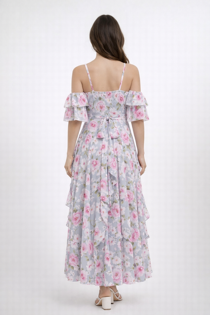 VESTIDO ADA - MIX GRIS CON ROSADO