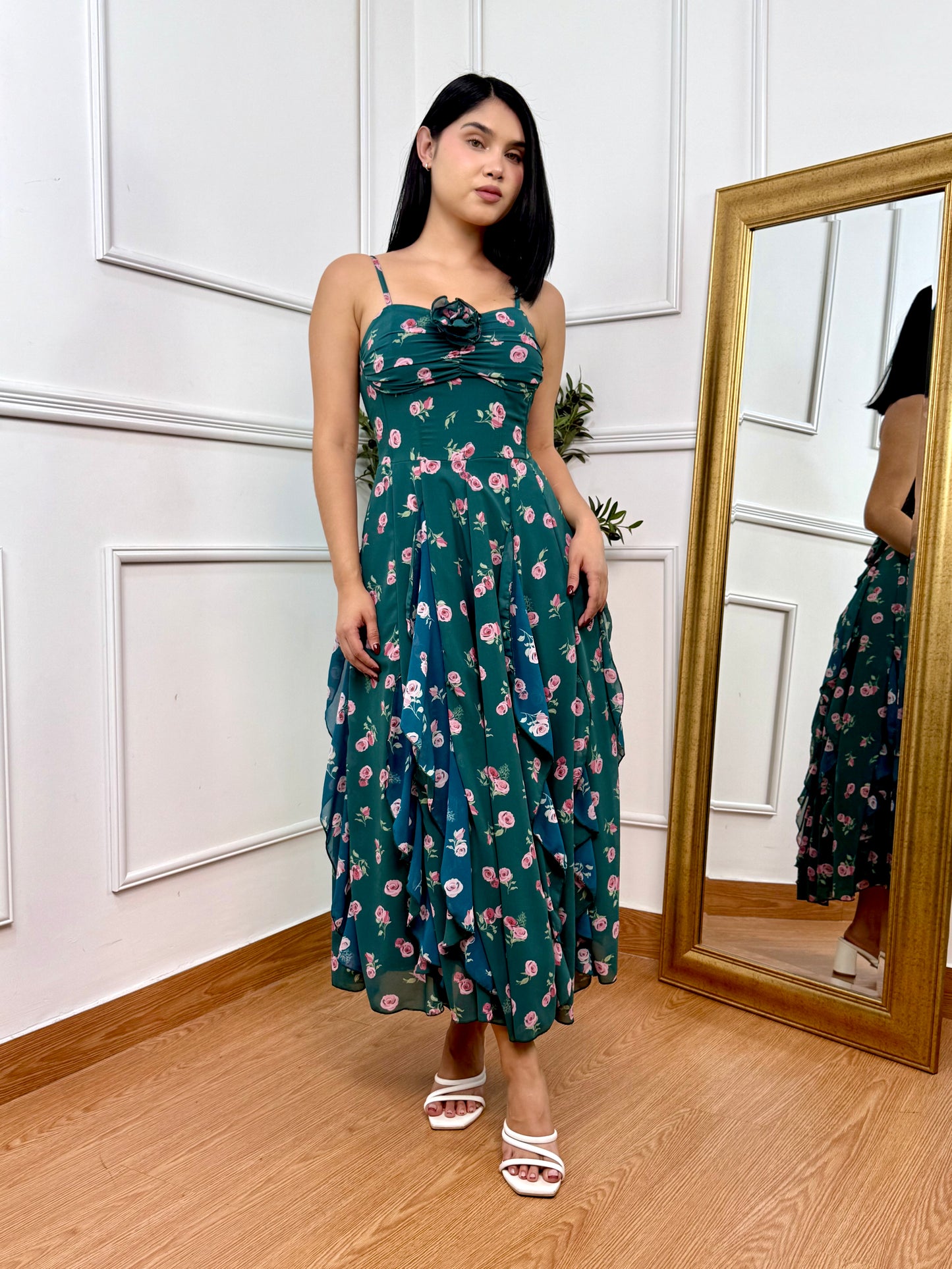 VESTIDO ADA - VERDE FLORAL