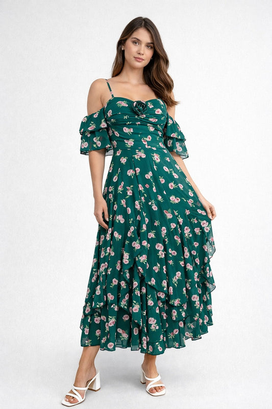 VESTIDO ADA - VERDE FLORAL