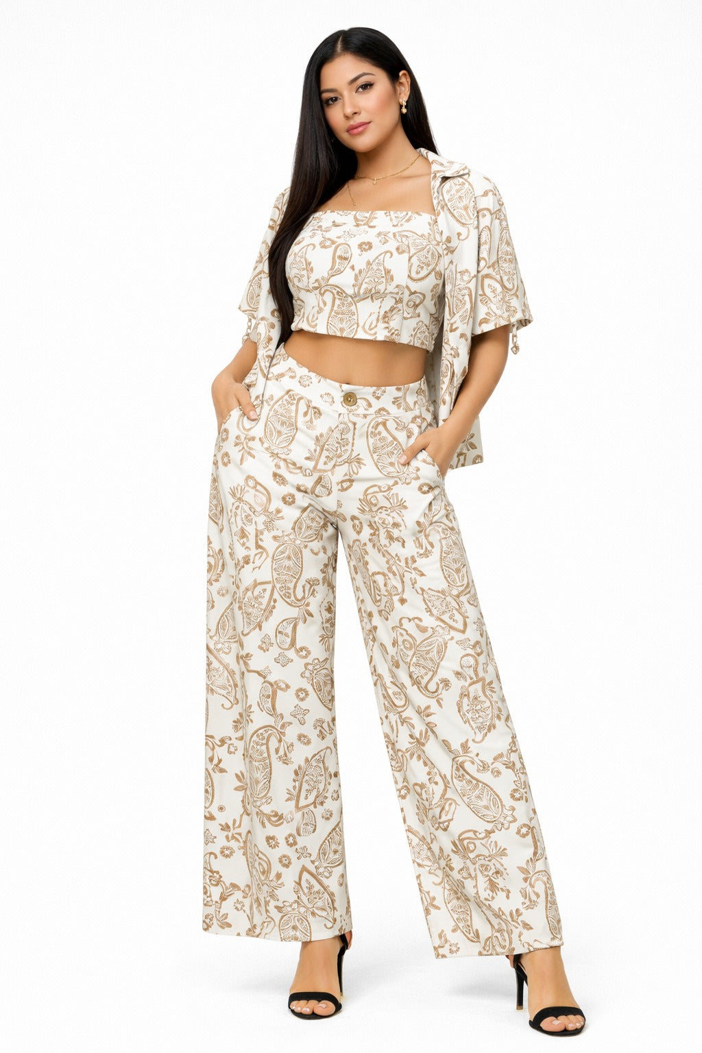 CONJUNTO 3 PIEZAS MISTICA COLOR BEIGE
