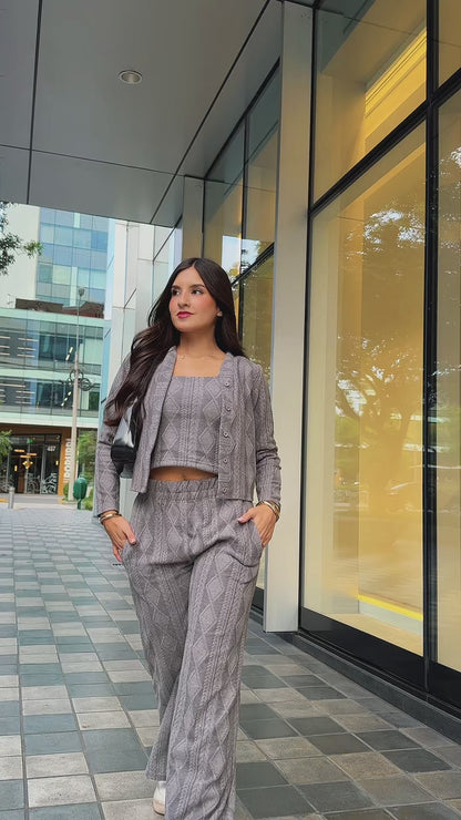 CONJUNTO 3 PIEZAS ALONDRA GRIS